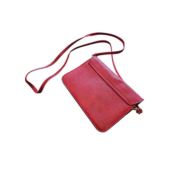 Vintage Y2K Michael Kors Small Red Crossbody Leather Bag Latch Hook - Picture 3 of 4